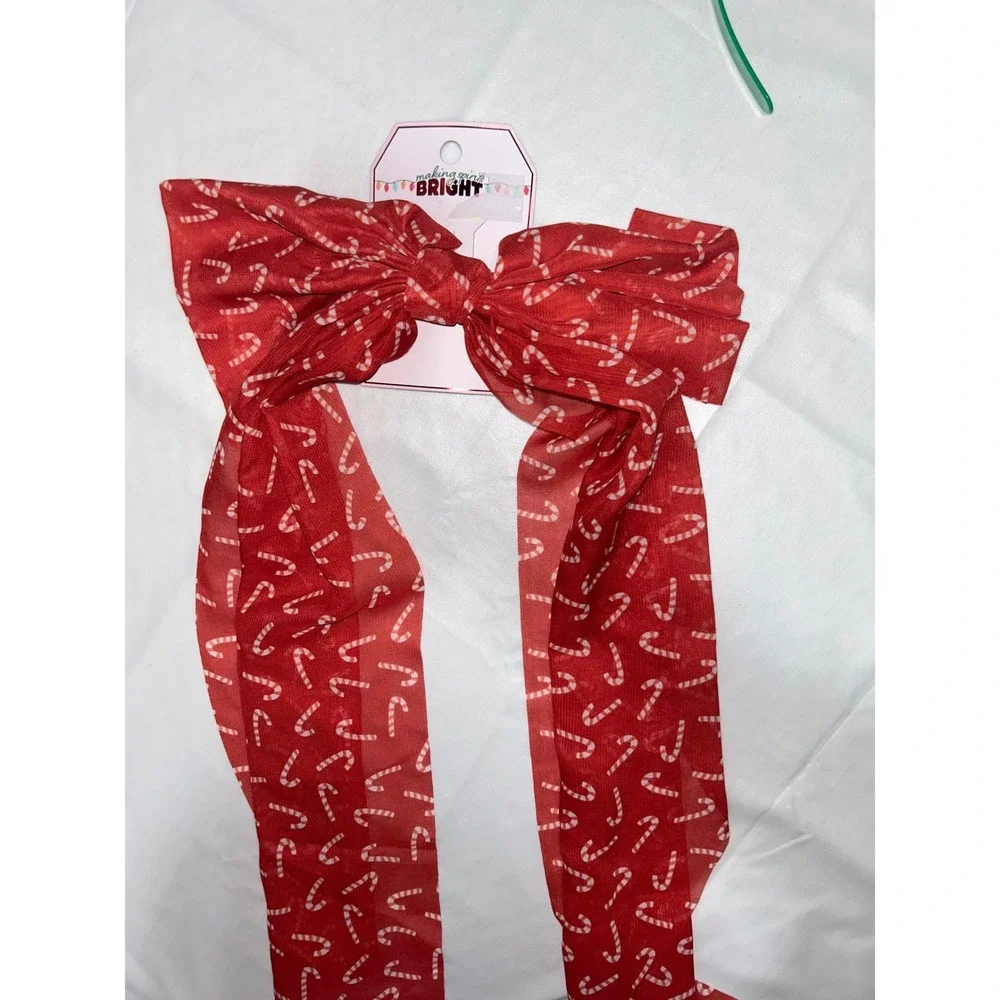 Holiday Hair Accessory Bundle Red Candy Cane Bow and‎ St Patricks Day Headband
